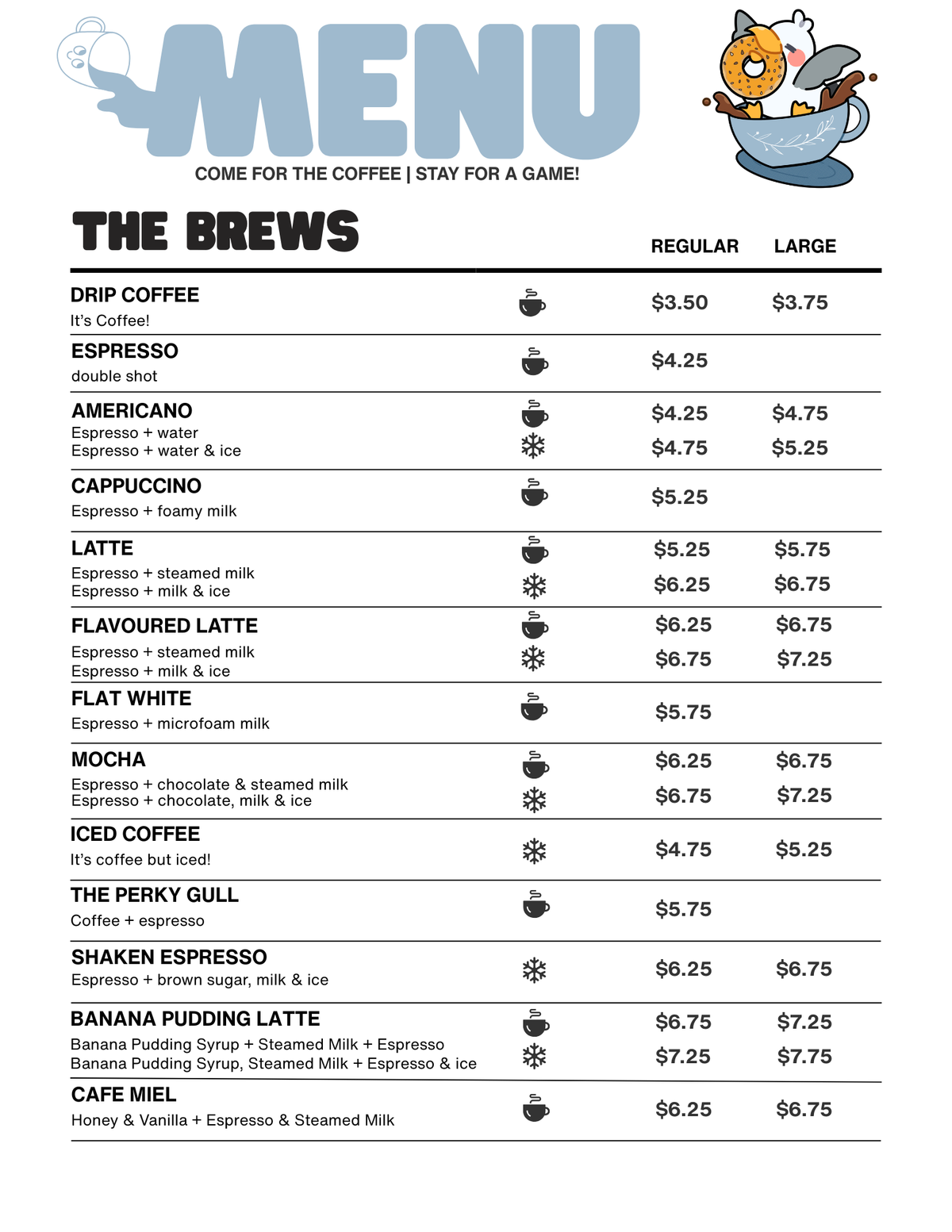 Menu page 1
